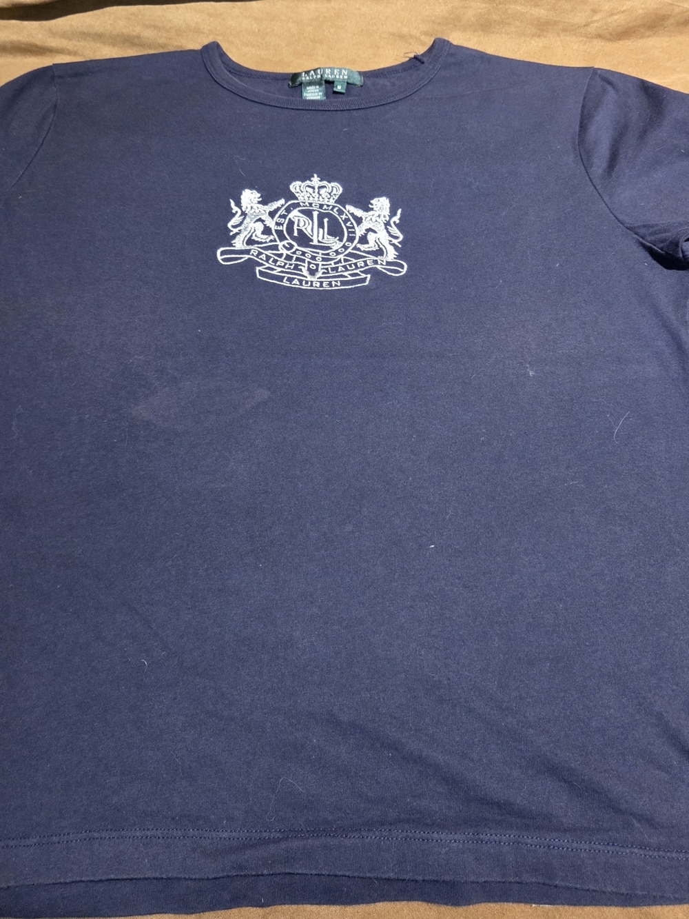 Ralph Lauren Navy Short Sleeve Crewneck with White Crest